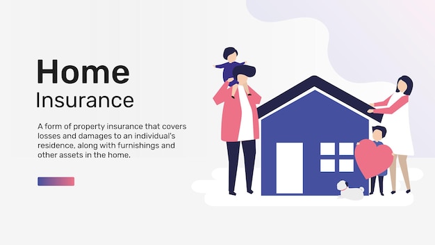 Home Insurance Template Vector for Blog Banner – Free Download