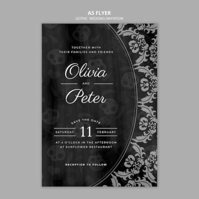 Gothic Wedding Invitation Template – Free Download, Download Free Stock Photo