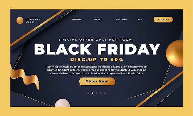 Gradient Black Friday Landing Page Template – Free to Download