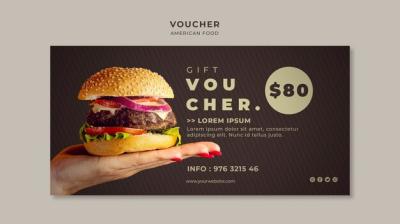 Burger Voucher Template for Creative Projects – Download Free Stock Photo