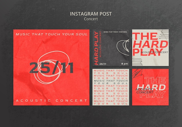 Fun Music Concert Instagram Post Templates – Free Download