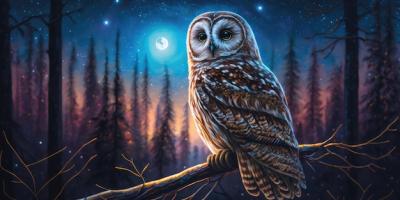 The Owl Surrounded by Forest at Night – Free Stock Photo for Download