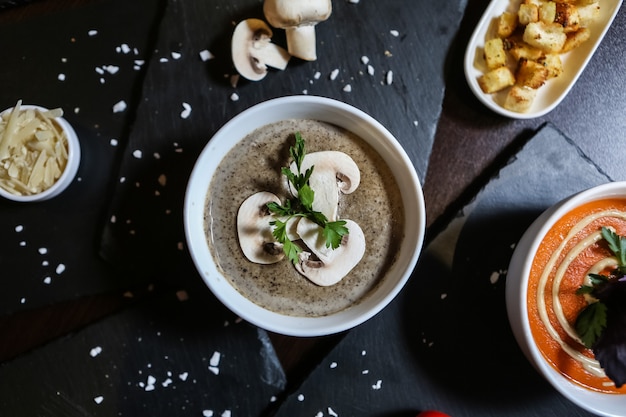 Mushroom Soup with Parsley and Cheese – Free Stock Photo for Download