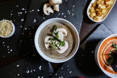 Mushroom Soup with Parsley and Cheese – Free Stock Photo for Download