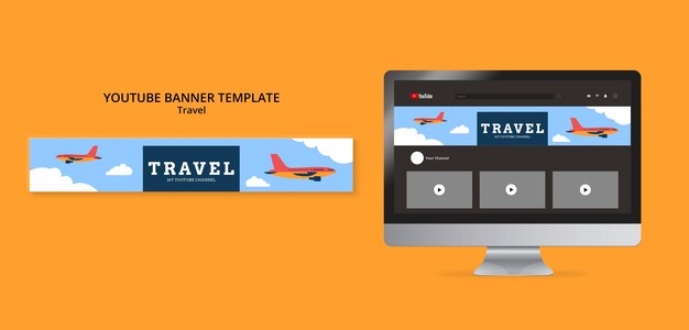 Travel Adventure YouTube Banner Template – Free Download