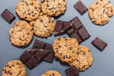 Top View Assortment of Cookies and Dark Chocolate – Free Download