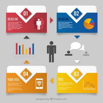 Colorful Banners Workflow Infographic – Free Download