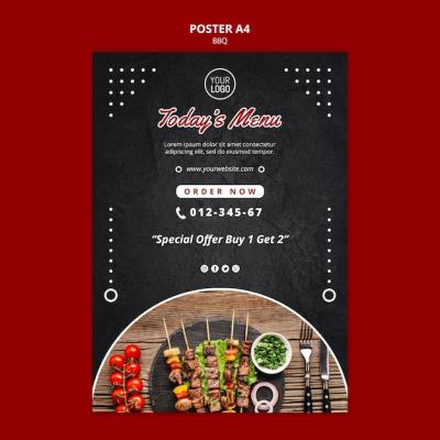 BBQ Concept Poster Template – Free to Download