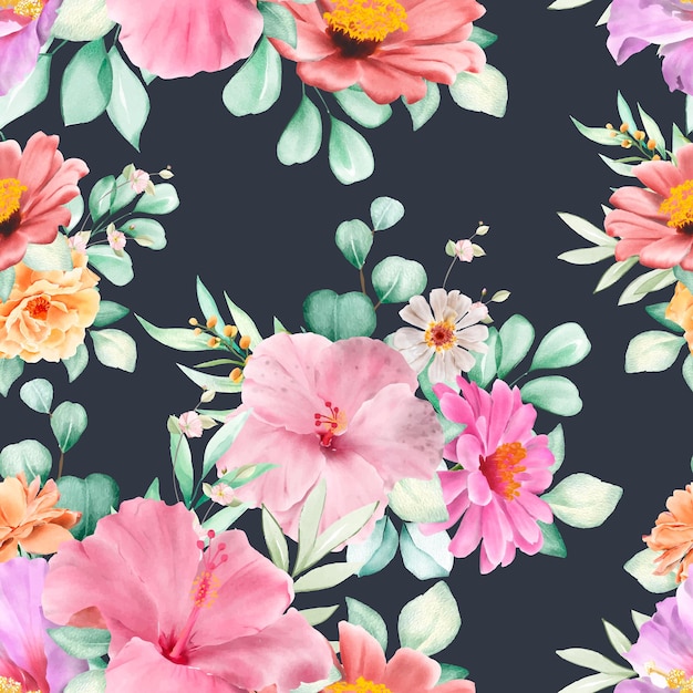 Floral and Leaves Seamless Pattern – Free Stock Photo for Download