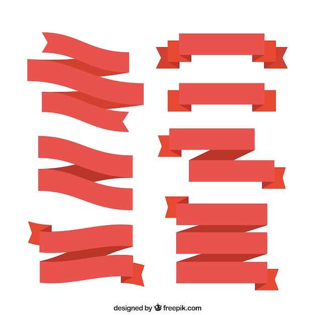 Decorative Red Ribbons Vector Templates – Free Download