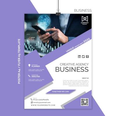 Flat Design Business Poster and Flyer Template – Free Download