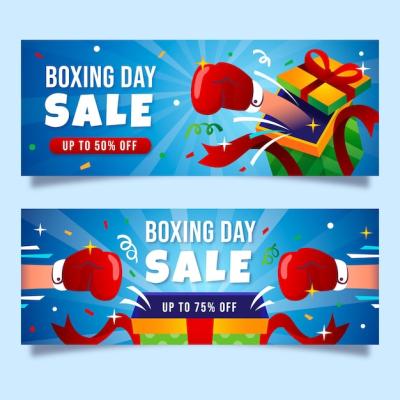 Gradient Boxing Day Sale Horizontal Banners | Free Download, Free Stock Photo