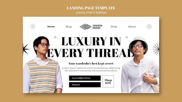 Luxury Men’s Fashion Landing Page – Free Download