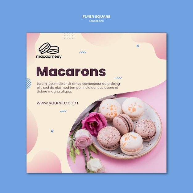 Squared Flyer Design Featuring Macarons â Free Download