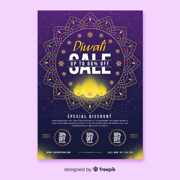 Diwali Sale Flyer Template – Free Download