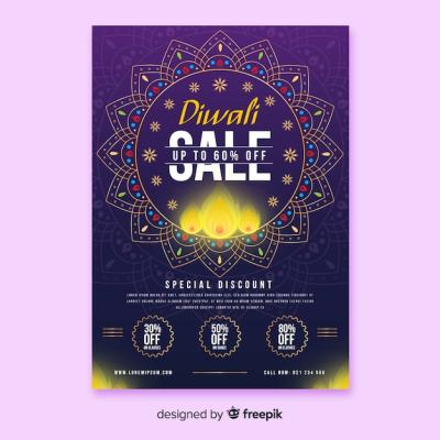 Diwali Sale Flyer Template – Free Download