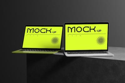 Fully Editable Double Laptop Mockup – Download Free Stock Photo