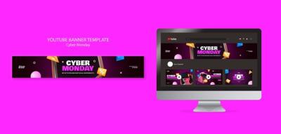 Cyber Monday YouTube Banner Template – Download Free Stock Photo