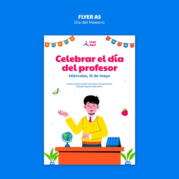 DÃ­a del Maestro Celebration Poster Template – Free Download