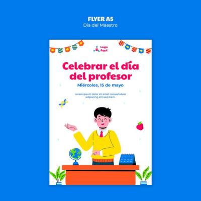 DÃ­a del Maestro Celebration Poster Template – Free Download