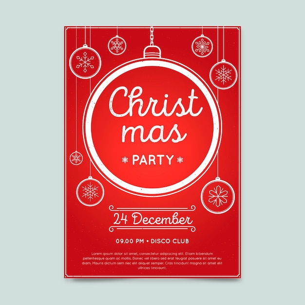 Hand Drawn Christmas Party Poster Template – Free Download