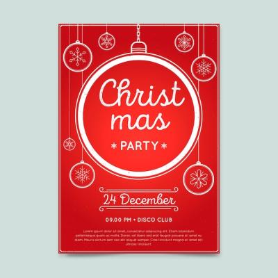 Hand Drawn Christmas Party Poster Template – Free Download