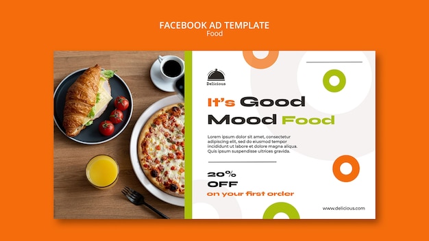 Food Ordering Social Media Promo Template with Circles Design – Free Download