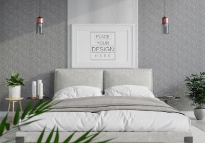 Poster Frame Mockup in a Bedroom – Free Stock Photo, Download Free