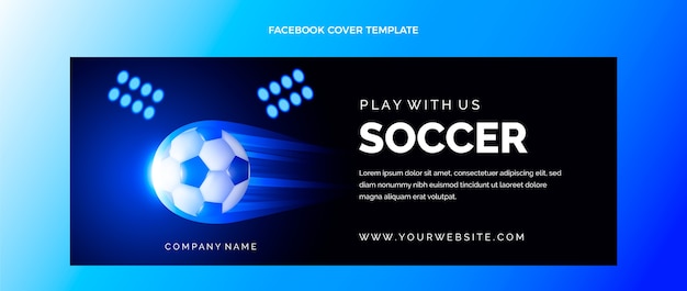 Gradient Soccer Facebook Cover Template – Free Download