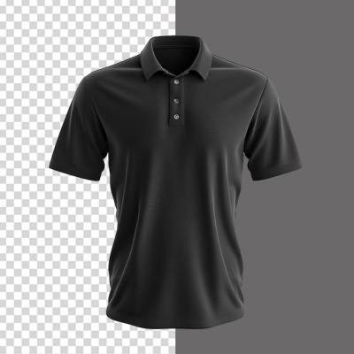 Black Polo Tshirt PNG Isolated on Transparent Background – Free Download