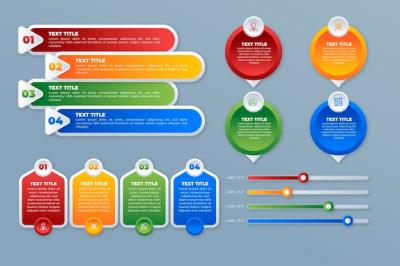 Gradient Infographic Element Collection – Free Download