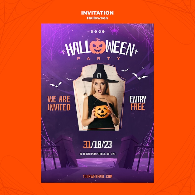 Halloween Celebration Invitation Template – Free Download