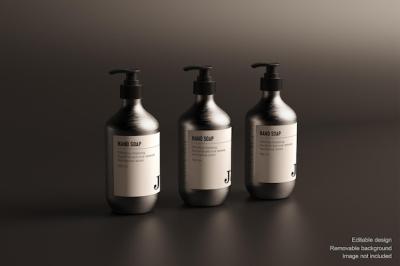 3 Aluminum Bottle Shampoo Dispensers – Free Download, Free Stock Photo