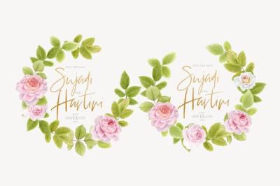 Beautiful Floral Roses Wreath and Frame Design – Free Stock Photo for Download