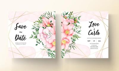 Romantic Watercolor Wedding Invitation Card Template – Free Download