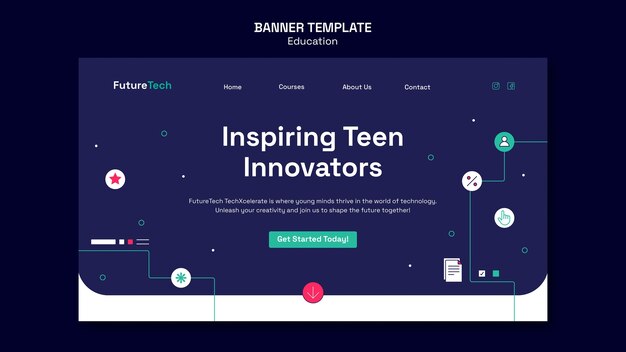 Flat Design Education Concept Landing Page – Free Download