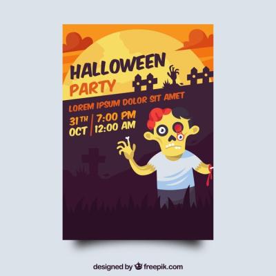 Zombie Halloween Party Poster – Free Download