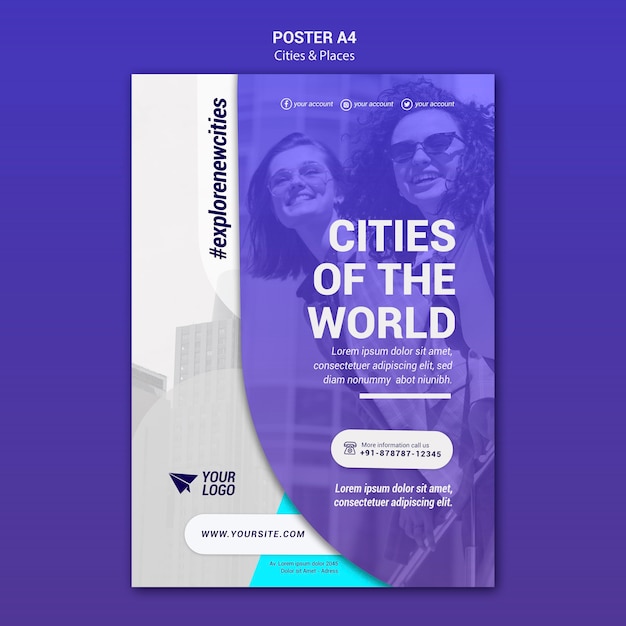 Cities and Places Adventure Poster Template – Download for Free