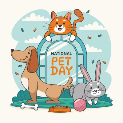 Hand Drawn Illustration Celebrating National Pet Day – Free Download