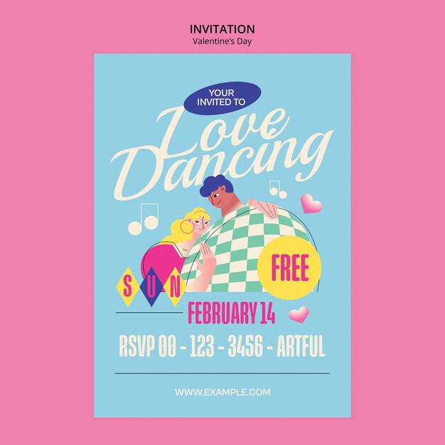 Valentine’s Day Celebration Invitation Template – Free Download