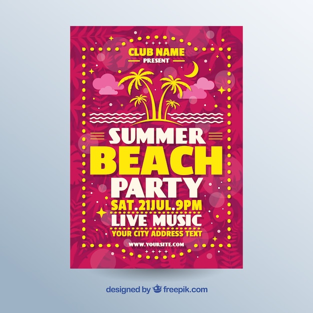 Colorful Retro Beach Party Invitation – Free Download