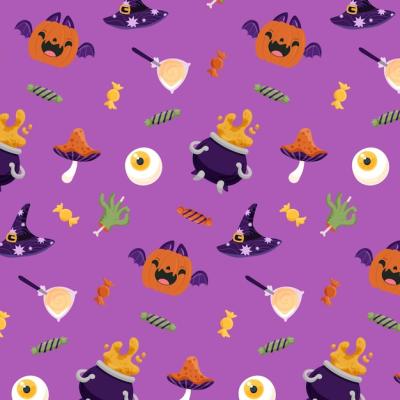 Halloween Season Celebration Flat Pattern Design – Free Download