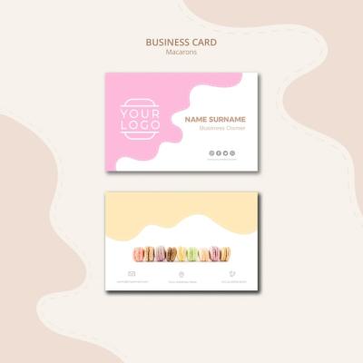 Colourful French Macarons Business Card Template – Free Download