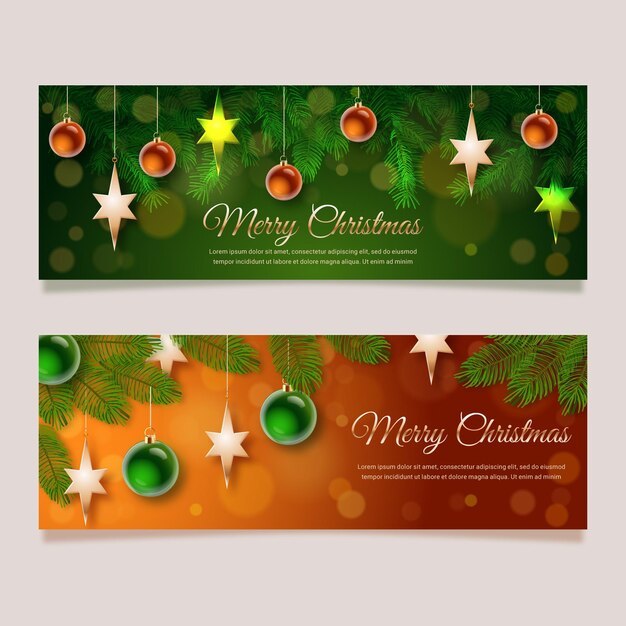 Realistic Christmas Sale Banners Template – Free Download