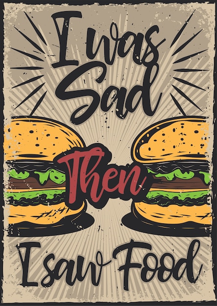 Hamburger Illustration Poster Design – Free Download