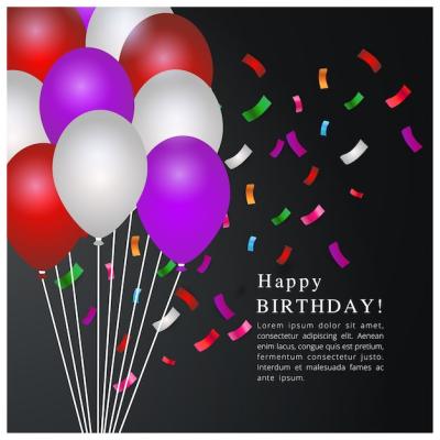 Birthday Template Featuring Balloons – Free Download