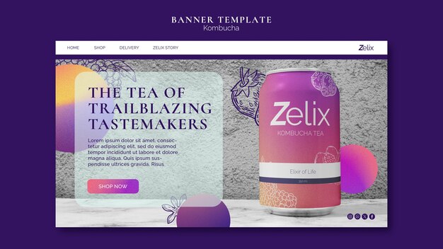 Kombucha Template Design for Eye-Catching Branding – Free Download