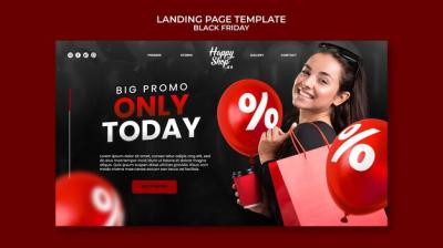 Black Friday Sales Landing Page Template – Download Free Stock Photo