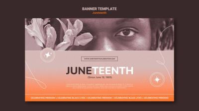 Juneteenth Horizontal Banner Template – Free to Download