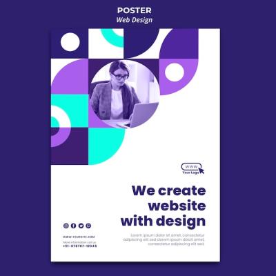 Design Poster Template for Website Creation – Free Download